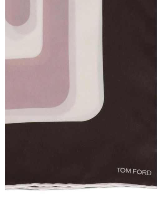 Tom Ford Pink Geometric-Print Pocket Square for men