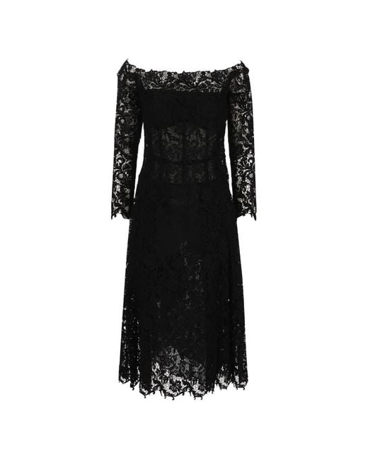 Fendi Black Macramé Lace Dress