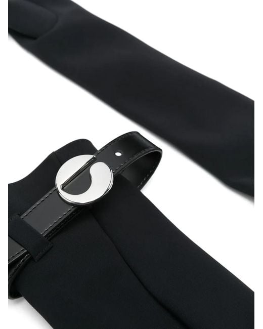 Coperni Black Logo-Belted Jersey Gloves