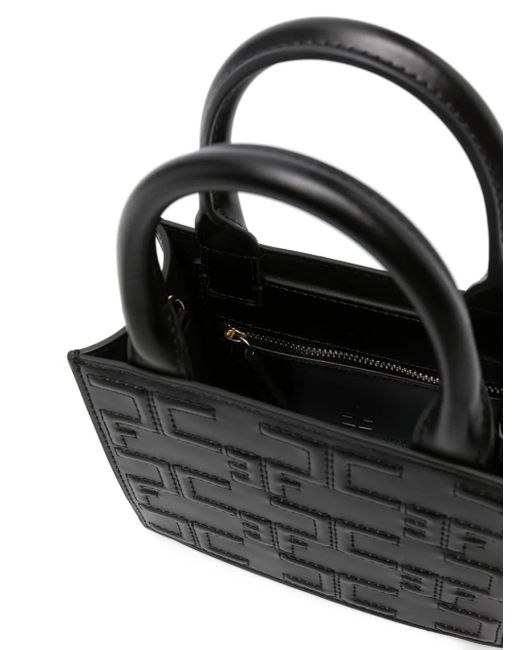 Elisabetta Franchi Black Mini Monogram Tote Bag