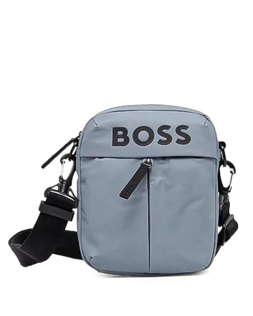 メンズ Boss ロゴアップリケ ベルトバッグ Blue