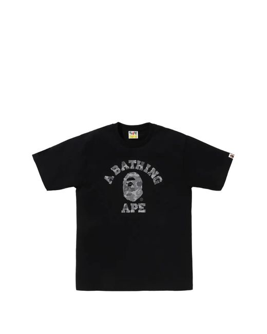 A Bathing Ape Black Logo-Print T-Shirt for men