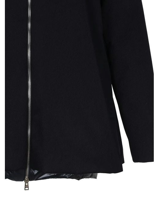 Herno Black Fur Collar Zip Coat