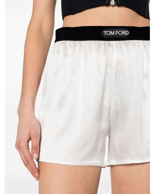 Tom Ford Shorts Met Logoband in het Black