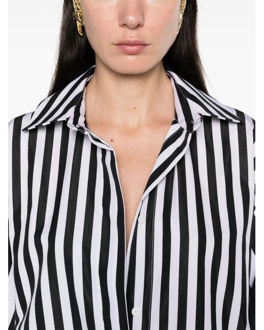 Patou Black Logo-Embroidered Striped Shirt