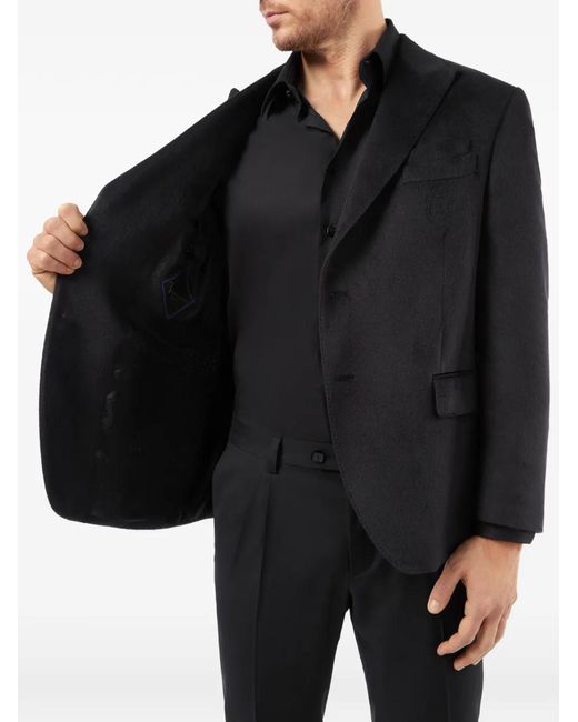Billionaire Black Crest Velvet Blazer for men