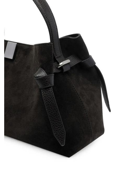 Yuzefi Black Gyoza Suede Tote Bag