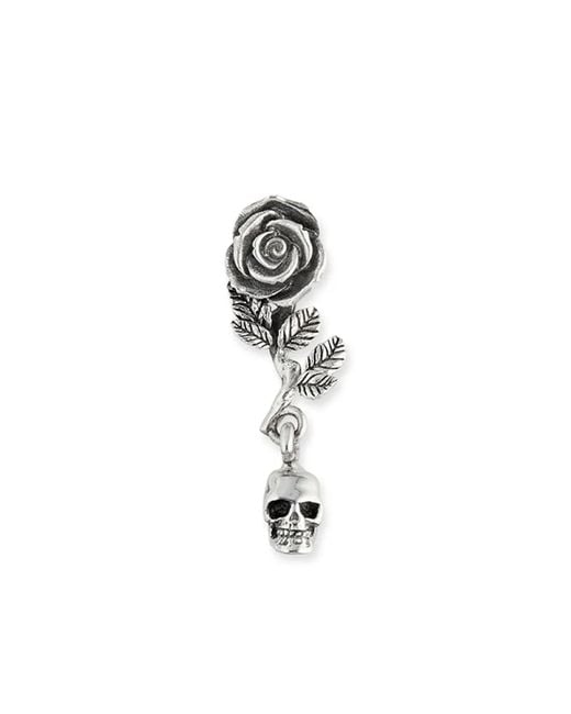 Emanuele Bicocchi White Rose And Skull-Motif Earring