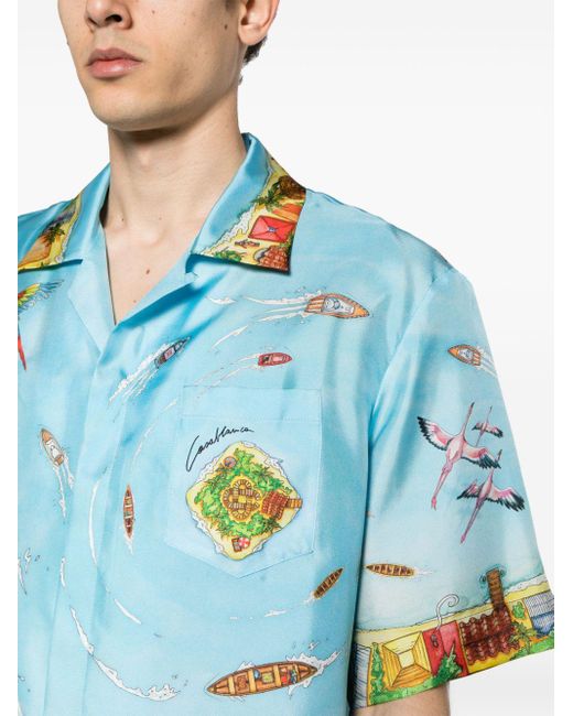 Camicia Maison Sur Piloti di Casablancabrand in Blue da Uomo