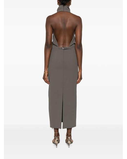 Khaite Brown Roxanne Backless Dress