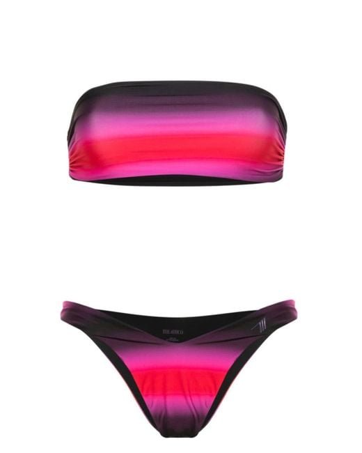 The Attico Red Gradient-effect Bikini