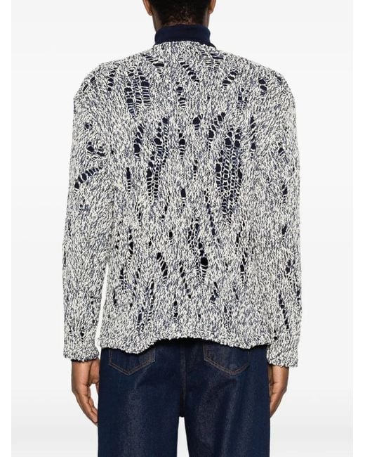 Amaranto Gray Distressed-Effect Sweater for men