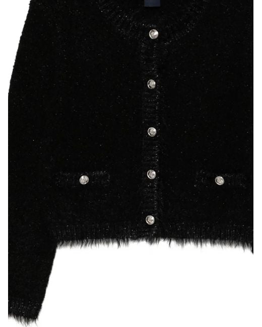 Juun.J Black Logo-Button Cardigan