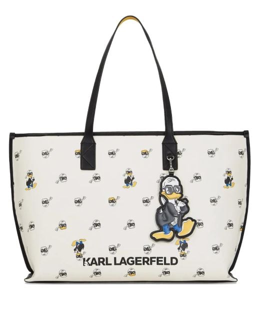 Karl Lagerfeld White X Disney all-over print tote bag