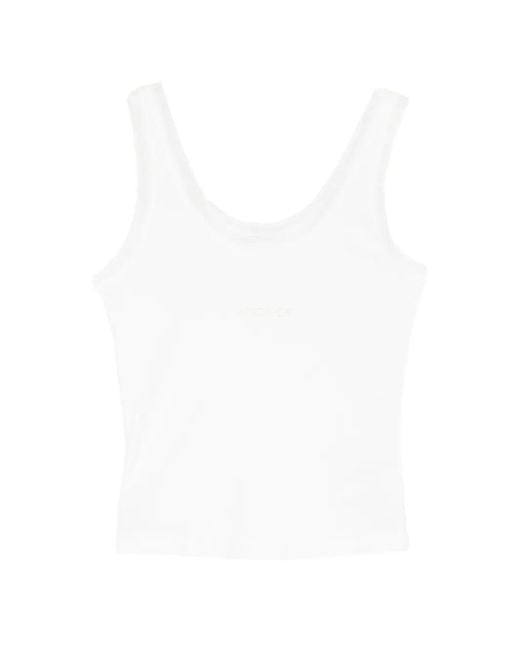 Patrizia Pepe White Logo-Lettering Tank Top