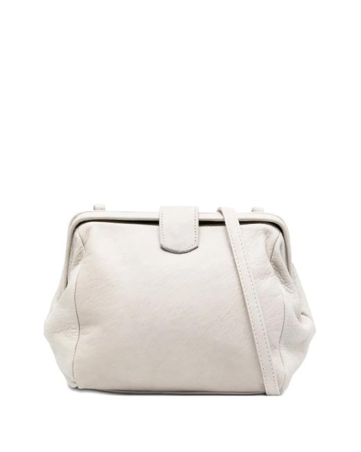 SOMMET White Flap-Closure Satchel Bag
