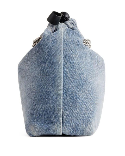 Balenciaga Blue Small Crush Denim Tote Bag