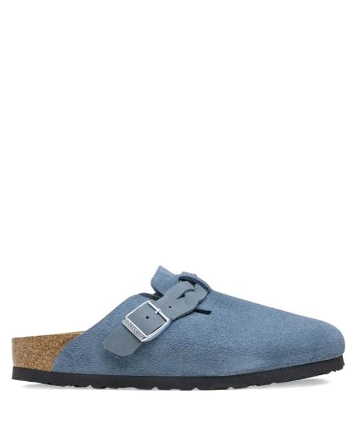 Birkenstock Blue Boston "Elemental" Suede Mules for men
