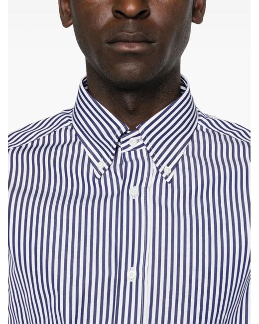Chemise Rayée À Manches Longues Brunello Cucinelli pour homme en coloris Purple