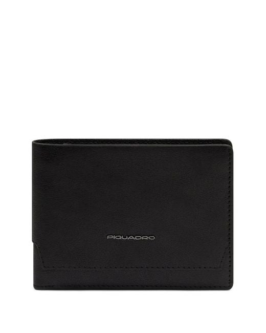 Piquadro Black Bifold Leather Wallet for men
