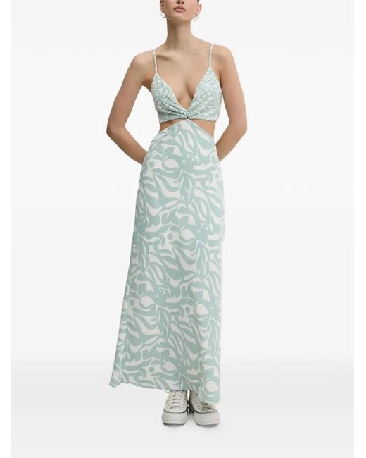 Kookai Leni Maxi Dress Sastianaen Women Y2k Strapless Tube Long Dress  Floral Print Cut Out Backless