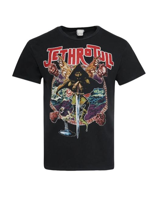 MadeWorn Black Jethro Tull-Graphic Cotton T-Shirt