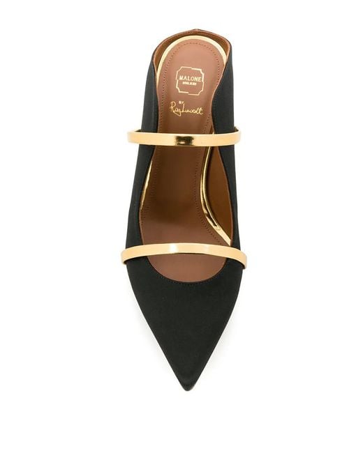 Malone Souliers Black Maureen 70 Satin Stiletto Mules
