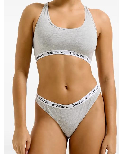 Juicy Couture Blue Logo-Tape Racerback Bralette