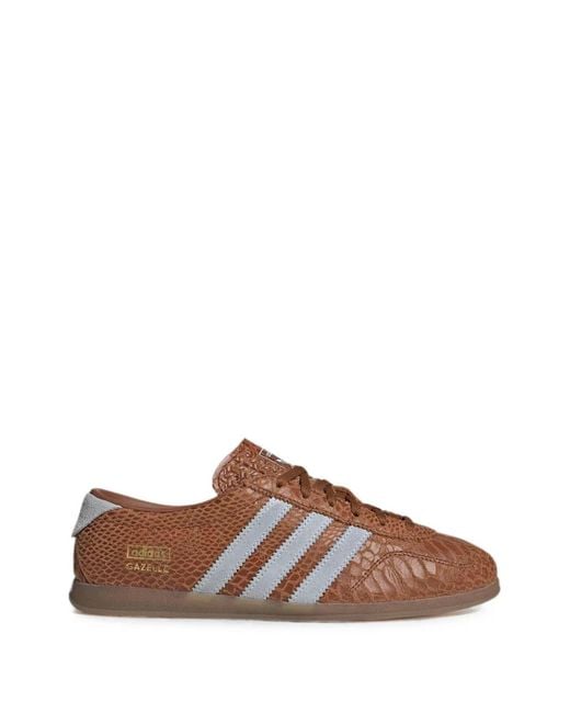 Adidas Brown Gazelle Snakeskin-Effect Sneakers