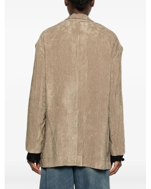 R13 Natural Single-Breasted Corduroy Oversized Blazer