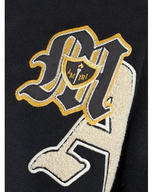 Amiri Blue Logo-Appliqué Full-Zip Hoodie for men