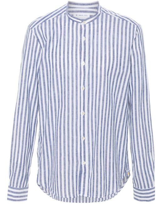 Manuel Ritz Blue Striped Slub-texture Shirt for men