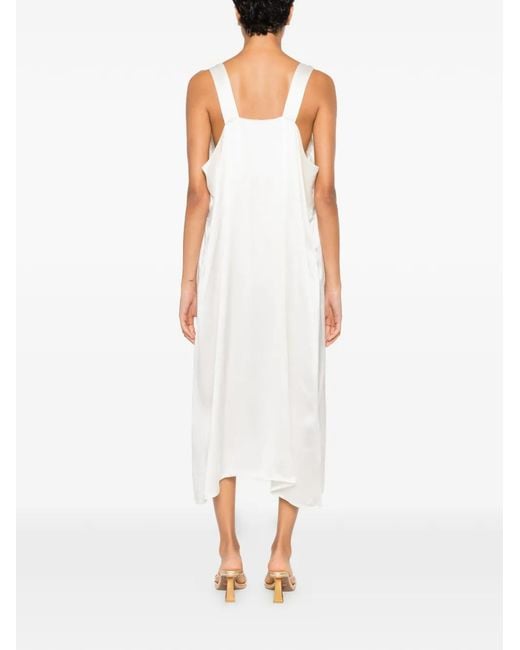 Marie Adam-Leenaerdt White Robe Longue Sans Manches À Détail De Nœud