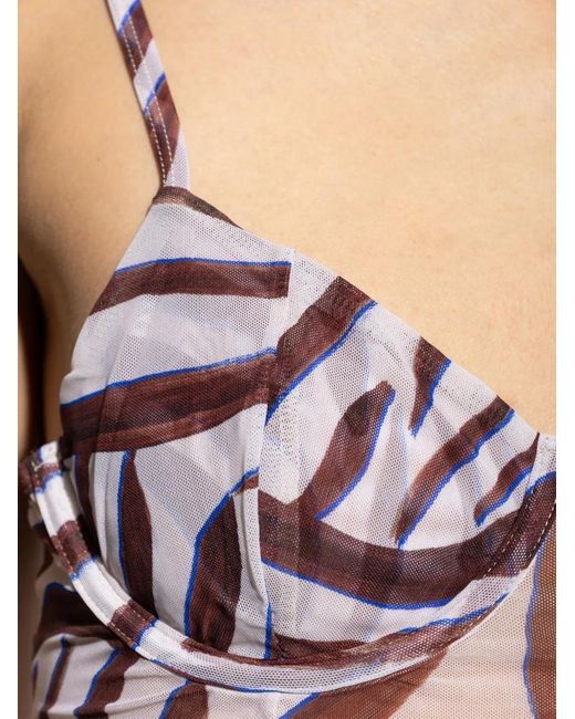 Bondeye Purple Zebra-Print Mesh Maxi Beach Dress