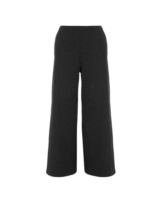 Bruno Manetti Black Knit Wide-Leg Trousers