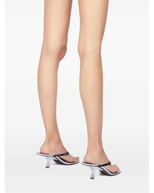 The Attico White Sandalen im Metallic-Look 65mm