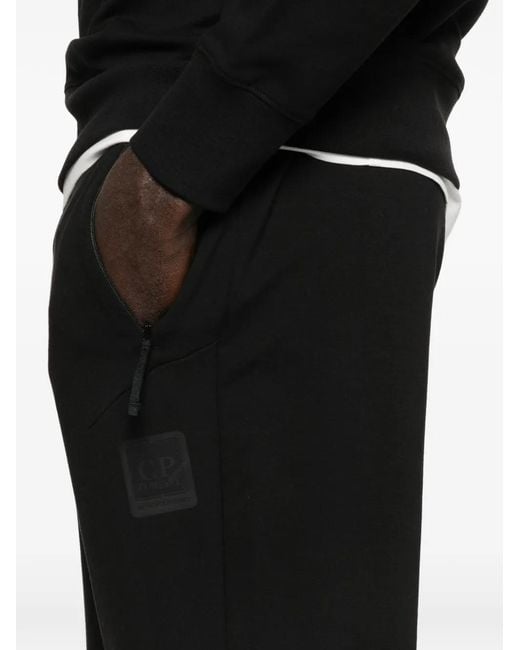 C P Company Black Zip-Pockets Track Pants for men