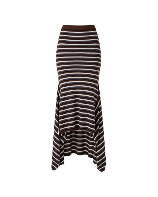 Monse Black Jupe Mi-Longue Rayée En Jacquard