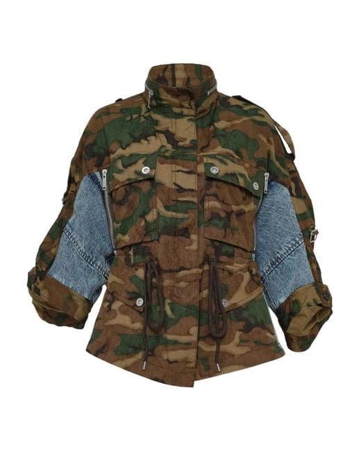 3.1 Phillip Lim カモフラージュパネル デニムジャケット Green
