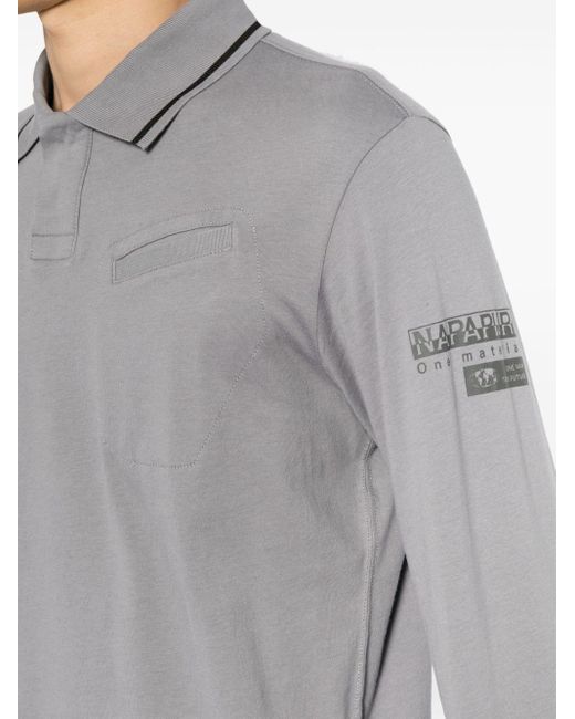 Napapijri Poloshirt mit Logo-Print in Gray für Herren