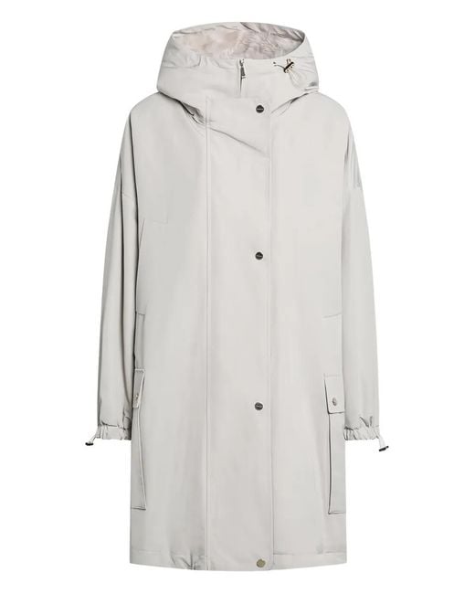 Max Mara Gray Hooded Parka Jacket