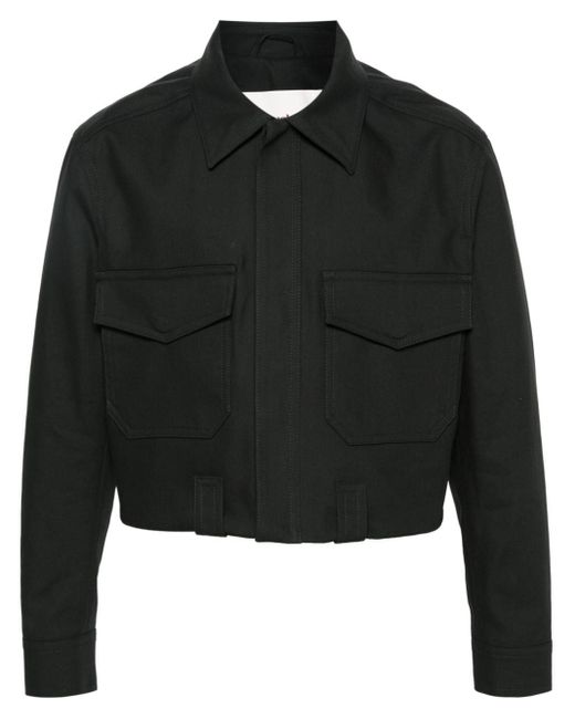 Nanushka Black Cropped Shirt Jacket for men