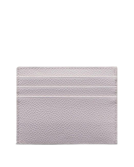 Thom Browne Gray Pebble Grained Card Holder for men