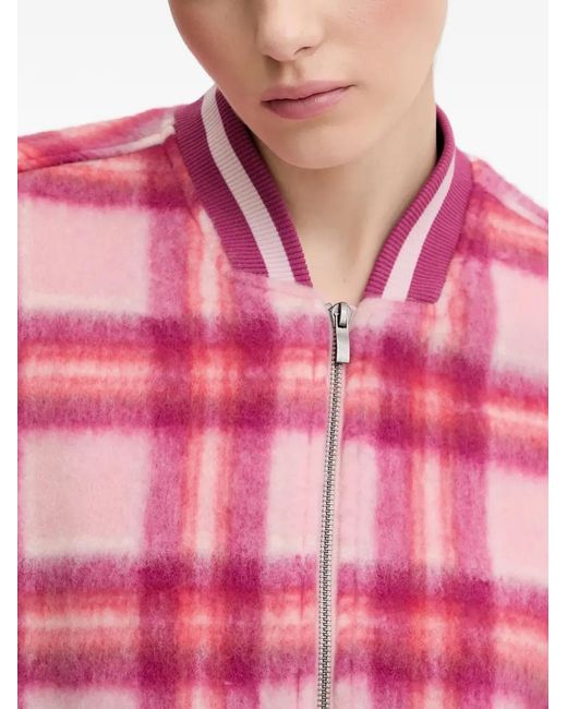 Benetton Pink Checked Zip Jacket