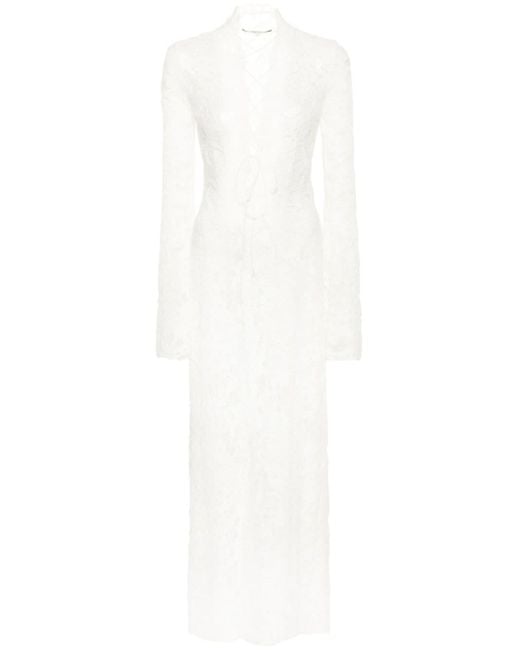 MANURI White Sally Lace Midi Dress