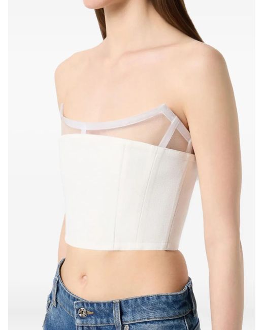 Blumarine White Strapless Corset Top