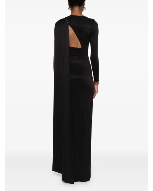 Nissa Black Backless Maxi Dress