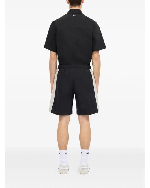 Pantalones Cortos Con Diseño Colour Block Y Cordones MSGM de hombre de color Black
