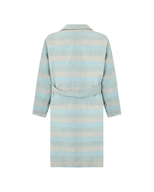 Moorer Blue Horizontal-Stripe Coat