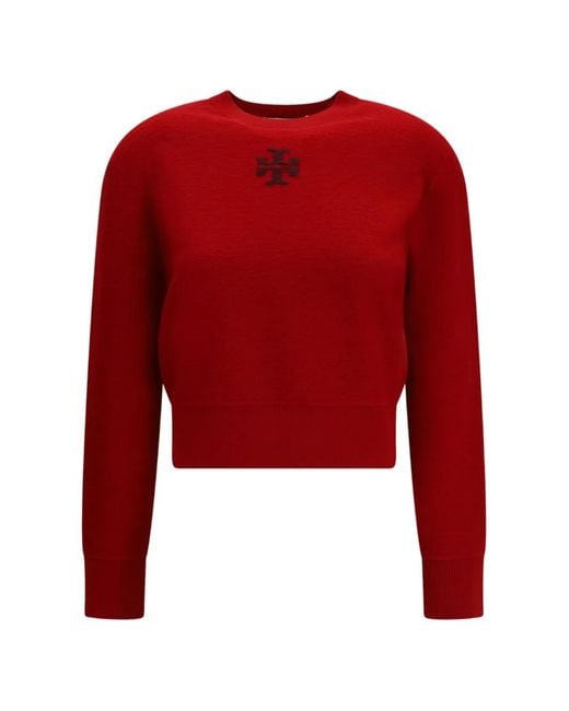 Tory Burch Red Wool Logo Sweater